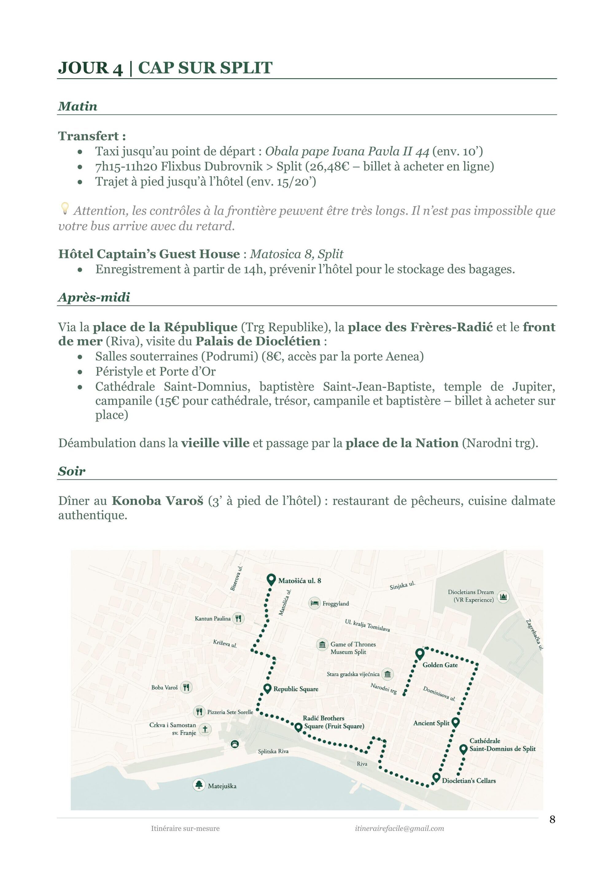 Page 5 de l'itinéraire Croatie